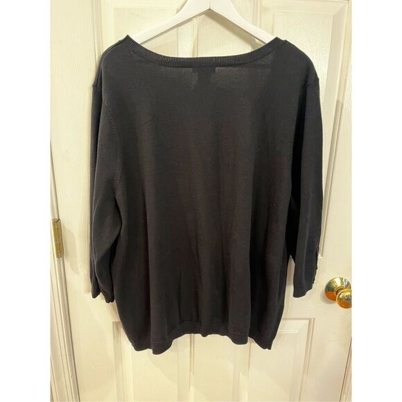 JG Hook Black Short Sleeve Square Neck Classic Sweater sz 3X NWT - Picture 6 of 6